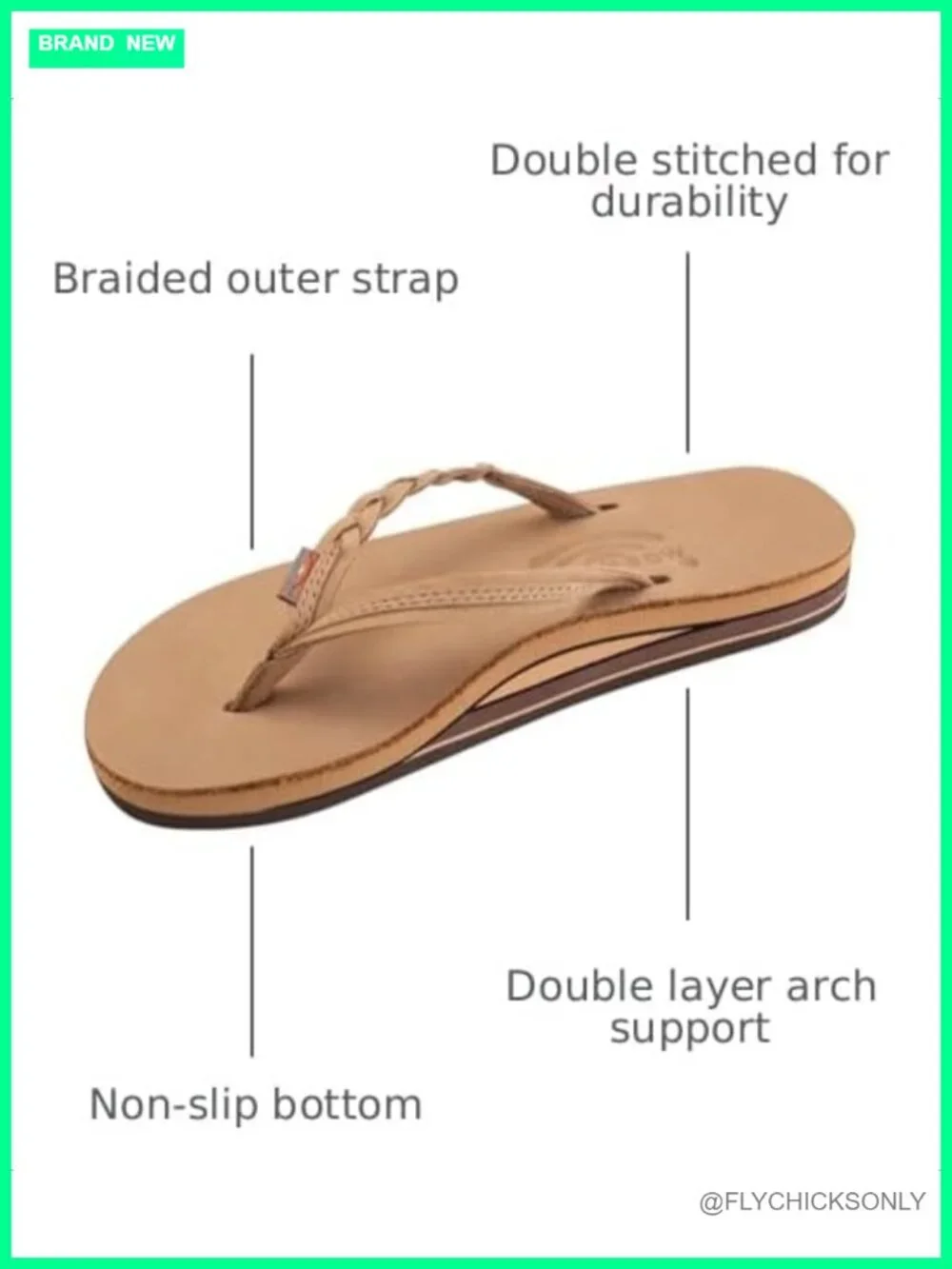 Double Layer Flirty Braidy Premier Leather Sandals w/ Single Braided Strap